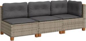 vidaXL Loungesofa Gartensofa mit Kissen 3-Sitzer