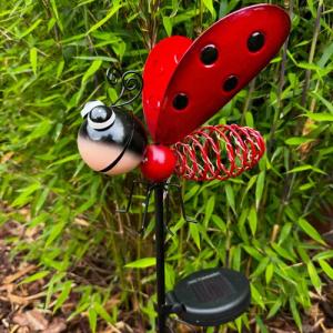 Online-Fuchs Gartenstecker aus Metall mit LED-Solar