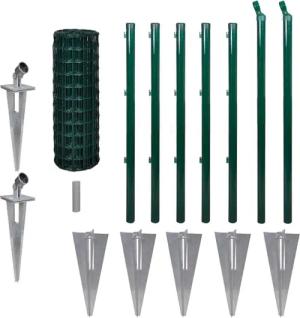 vidaXL Gartenzaun Eurozaun Stahl 10 x