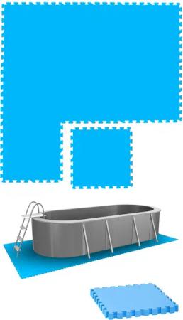 eyepower Pool-Bodenschutzfliese 1,9m² Poolmatte aus 8