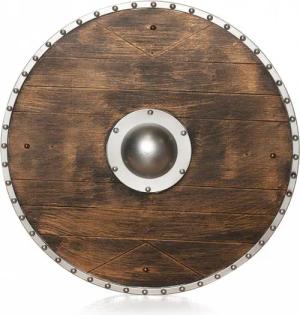 Horror-Shop Blaster Wikinger Schild in Holzoptik