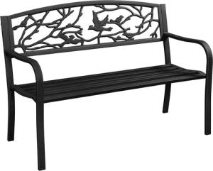 Yaheetech Gartenbank, Metallbank im Retro-Stil Outdoor