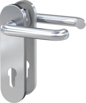 BASI Türbeschlag Kurzschild-Garnitur 72/8 mm, Edelstahl