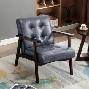HomeMiYN Loungesessel Retro Holzsessel Loungesessel Polsterstuhl