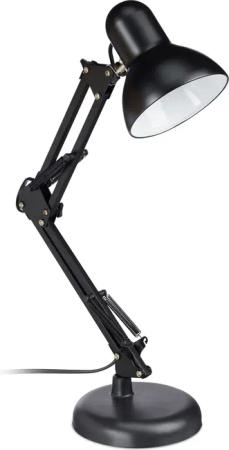 relaxdays Tischleuchte Retro Schreibtischlampe, Schwarz