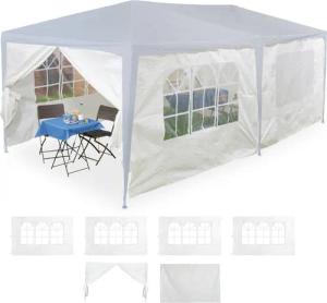 relaxdays Pavillonseitenteil Weiße Pavillon Seitenteile im