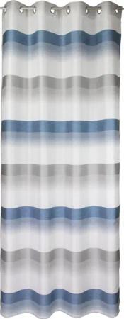 Clever-Kauf-24 Gardine Ösenschal Querstreifen blau grau,