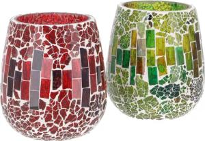 Guru-Shop Windlicht 2 handgearbeitete Glas Mosaik