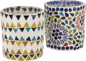 Guru-Shop Windlicht 2 handgearbeitete Glas Mosaik