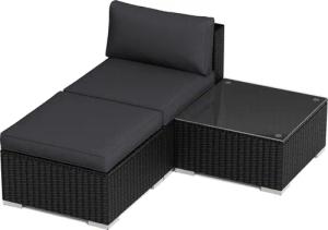 MeXo Gartenlounge-Set Balkonmöbel Rattan Modulsofa mit