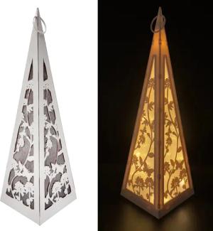 Online-Fuchs LED Laterne Pyramide mit Schmetterlingen