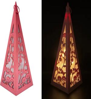Online-Fuchs LED Laterne Pyramide mit Schmetterlingen