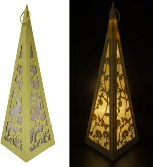 Online-Fuchs LED Laterne Pyramide mit Schmetterlingen