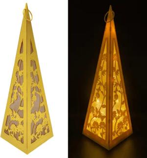 Online-Fuchs LED Laterne Pyramide mit Schmetterlingen