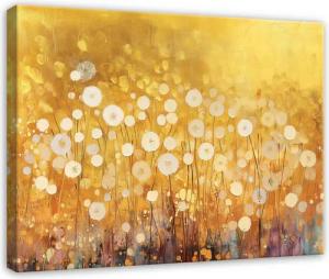 Wallarena Leinwandbild Blumen Gold Abstrakt Modern