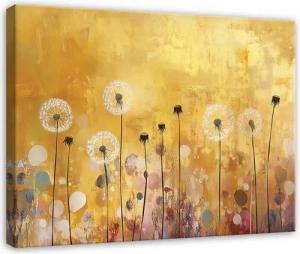 Wallarena Leinwandbild Blumen Gold Abstrakt Modern