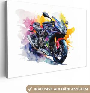 OneMillionCanvasses® Leinwandbild Motorrad - Fahrrad -
