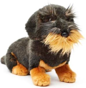 Uni-Toys Kuscheltier Rauhaardackel - m./o. Leine