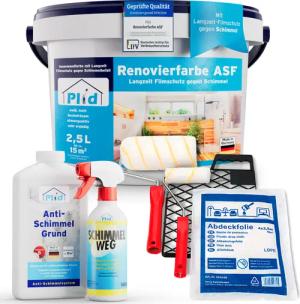 plid Wandfarbe Renovierfarbe ASF Weiß, 2,5l