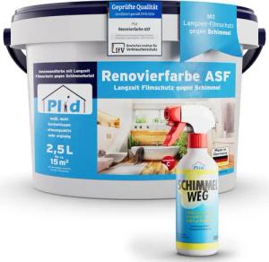 plid Wandfarbe Renovierfarbe ASF Weiß, 2,5l