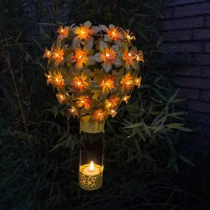 Online-Fuchs LED Gartenleuchte Solar Heißluftballon aus