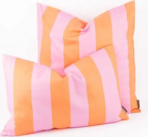 SCHÖNER LEBEN. Dekokissen Kissenhülle Streifen orange