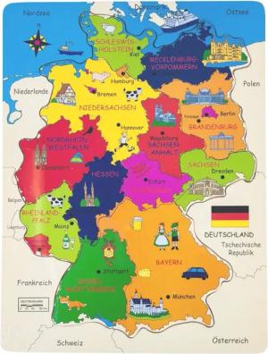 BURI Steckpuzzle Holzpuzzle Deutschland Kinderpuzzle Puzzlespiel