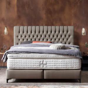 BettCo Boxspringbett Chester (in Taupe Velours,