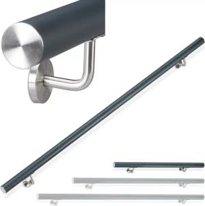 relaxdays Handlauf Aluminium anthrazit, 100 cm