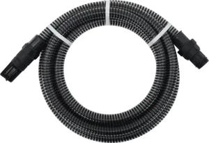 vidaXL Saugschlauch Saugschlauch mit PVC-Anschlüssen Schwarz
