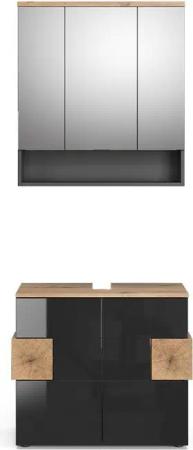 Vicco Badmöbel-Set Eden, Anthrazit/Artisan-Eiche, 2 Teile,