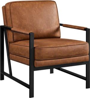 Yaheetech Relaxsessel, Retro-Stuhl Einzelsessel aus Kunstleder