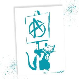 LaserCad Motivschablone BANKSY Streetart für Graffiti,