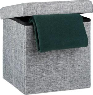 relaxdays Stauraumhocker Faltbarer Sitzhocker mit Stauraum