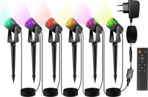 Clanmacy Gartenstrahler LED Gartenstrahler mit Erdspieß