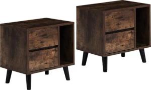 Ofcasa Nachtkommode Retro-Schrank mit 2 Schubladen