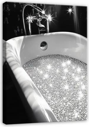 Wallarena Leinwandbild Badewanne Glitzer Badezimmer Modern