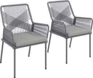 Outsunny Rattanstuhl 2er Set, mit Armlehne,