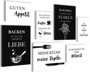 Novart Wandbild Küche Schwarz Weiss Esszimmer