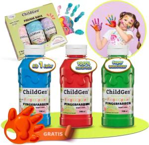 ChildGen Fingerfarbe ChildGen Fingerfarben ungiftig, Bio