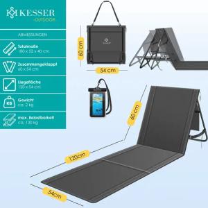 KESSER Gartenliege Strandmatte klappbar mit verstellbarer