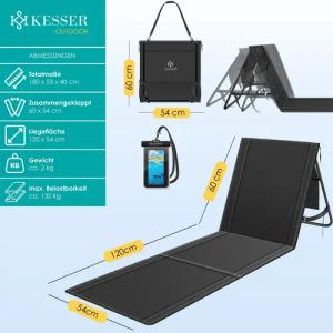 KESSER Gartenliege Strandmatte klappbar mit verstellbarer