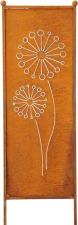 finehomegarden Gartenstecker Stele Metall Pusteblume Sichtschutz
