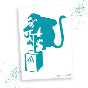 LaserCad Motivschablone BANKSY Streetart für Graffiti,