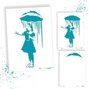LaserCad Motivschablone BANKSY Streetart für Graffiti,