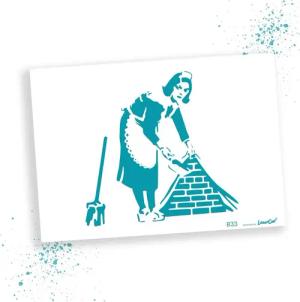 LaserCad Motivschablone BANKSY Streetart für Graffiti,