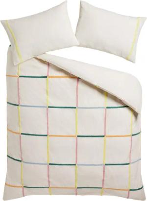 Next Bett-Set Karierter, getufteter Bettbezug und