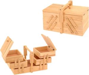 Spetebo Nähkästchen Holz Nähkästchen klappbar -