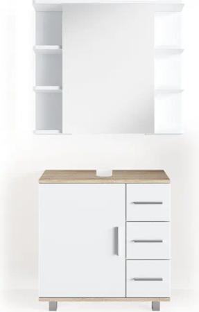 Vicco Badmöbel-Set Ilias, Weiß/Sonoma, 2 Teile,