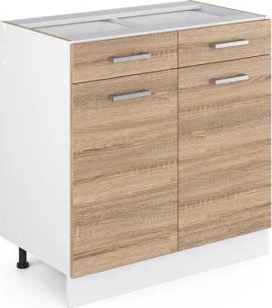 Vicco Unterschrank R-Line, Sonoma/Weiß, 80 cm
